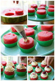 No Bake Summer Sweet Watermelon Cupcakes Good Cook Recipe Watermelon Cupcakes Fun Cooking Desserts