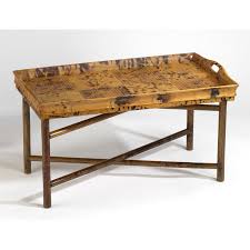 Its linear, clean silhouette is softened with subtle color and a sweet industrial motif. Coastal Bamboo Butler Tray Coffee Table Beach Decor Shop