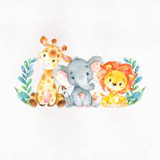 Watercolor Safari Animals Baby Shower Sticker Zazzle Com In 2021 Safari Animals Baby Shower Baby Animal Drawings Animal Baby Shower