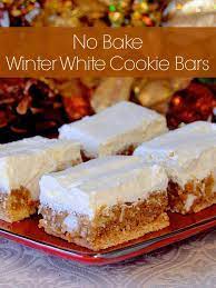 No Bake Winter White Cookies Freezer Friendly Too Recipe Baking Desserts Rock Recipes