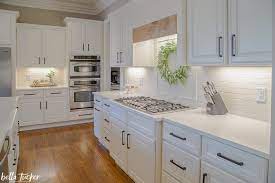 Shiplap Island And Natural Wood Accents Kitchen Before And After Bella Tucker New Kitchen Cabinets Kitchen Remodel Kitchen Renovation