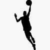 Library, vector, player, silhouette, basketball. 1