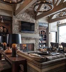 Sumptuous Montana Retreat Featuring Cozy Rustic Modern Salon Rustique Decoration Chalet Decoration Maison