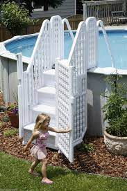Above Ground Pool With Gates Steps Entry System Above Ground Swimming Pools L Swimming Pool Ladders Above Ground Pool Landscaping Above Ground Pool Decks