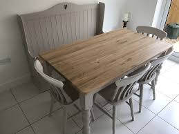Solid Oak Table Set 5x3ft With Monks Bench Ely Farmhouse Furniture Kitchen Table Oak Solid Oak Dining Table Oak Table