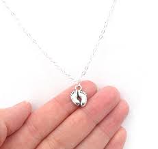 Baby Feet Necklace Baby Feet Jewelry New Mom Gift Silver Etsy