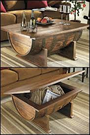 A perfect addition to your man cave or breakfast nook. Wine Barrel Coffee Table In Stock Woodify Canada