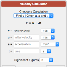 Velocity Calculator V U At