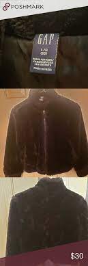 Gap Rn 54023 Black Faux Fur Coat Black Faux Fur Gap Jacket