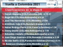 Clasificación etapa 2 la vuelta. Vuelta A Colombia 2021 Clasificaciones De La Etapa 8