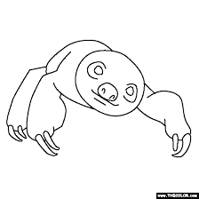 Color in this picture of a baby sloth and share it with image tags: Baby Sloth Coloring Page