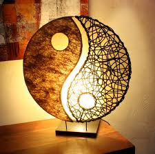 Tischlampe Tischleuchte Ying Yang In Bali Handgemacht Aus