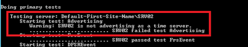 Server Is Not Advertising As A Time Server Error Message While Executing Dcdiag Command On The Pdc
