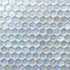 Wood effect tiles, stone effect tiles, patterned tiles 1 Hexagon Iridescent Clear White Glass Mosaic Tile For Wall And Pool Waterline Ebay