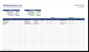 Not only will it help keep you organized, it's also a place where you can make sure no invitation or thank you note gets forgotten. Free Wedding Guest List Templates Word Excel Wordlayouts