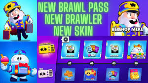 It is brawl stars, a title where you can compete with online players on your own or team up with your friends to conquer the battlefield and become the most collect stars and jewelry and purchase fancy skins for your hero to make him look really awesome on the arena. Brawl Stars Mise A Jour Nouveau Brawl Pass Saison 4 New Brawler Lou New Skin Mike Bagagiste Youtube