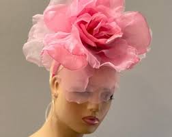 Kentucky Derby Hat Fascinator, Hot Pink Bridal Fascinator, Royal Ascot Hat,  Del Mar Races Opening Day, Pink Rose Easter Hat, Church High Tea