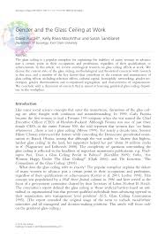 Pdf Gender And The Glass Ceiling At Work
