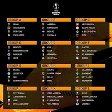 Defending champions sevilla, who won their sixth europa league title in the previous edition. Europa League Draw Live Arsenal Tottenham Leicester Celtic And Rangers Discover Group Stage Fate Daily Mail Online