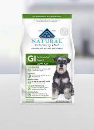 Low fat dog foods faqs and buying guide. Blue Natural Veterinary Diet Gastrointestinal Low Fat Dry Dog Food Blue Buffalo