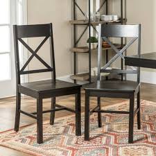 Tasteful distressing and subtle finish variations. Set Of 2 Traditional Distressed Wood Dining Chairs Black Saracina Home Target