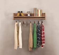 Create truly unique storage solutions that are incredibly it can be used in conjunction with our other wall fixed hanging rails to save vital floor space and generate ample room to hang clothing. Zxymj Wall Mounted Clothes Rail Clothing Shop Racks Display Stand Solid Wood Wall Hanging Wall Clothes Rack Size 80cm Amazon Co Uk Kitchen Home
