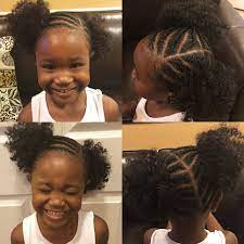 Crochet Hair Added To Ponytails Quick And Easy Braided Style For Toddler Kids Hairstyles Kids Braided Hairstyles Black Kids Hairstyles