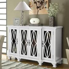 Coaster Console Table With Glass Doors In White Transitional Coaster Coaster Fine Furniture Teal Cabinets Glass Cabinet Doors