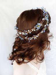 Rustic Cornflower Blue Hair Accessories Head Wreath Wedding Blue Flower Crown