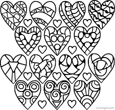 This whole set includes a bunch of different heart coloring pages. Hearts Coloring Pages Coloringall