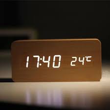 High Quality Alarm Clocks With Thermometer Wood Wooden Led Clocks Digital Table Clock Electronic Clocks With Digital Table Clock Led Alarm Clock Alarm Clock