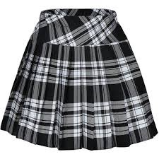 Black And White Check Pleated Mini Skirt Big Girl S Plaid Elasticated Pleated Skirt School Uniform Costumes 19 Liked On Polyvore Featuring Skirts Plaid Skirt Outfit Pleated Skirt Stylish Skirts