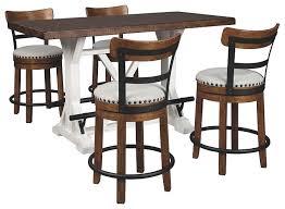 Valebeck Counter Height Dining Table And 4 Barstools D546 13 424 4 Dining Ro Counter Height Dining Table Counter Height Kitchen Table Rustic Dining Room