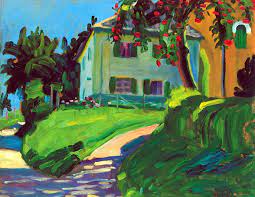 Kontakt haus gabriela karlstraße 83 72766 reutlingen: Herrlich Fruchtiges Gemalde Sommer 1908 Haus Mit Apfelbaum Von Gabriele Munter Tolle Sammlung Ubrigens Von Bo Frann Gabriele Munter Expressionist Art Art