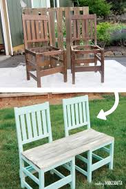 Colorful Upcycled Chair Bench For Your Backyard Diy Bench Outdoor Painted Wood Chairs Diy Outdoor Furniture
