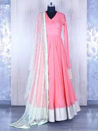 Plain Pink Anarkali Suit Dress Indian Style Indian Outfits Indian Gowns