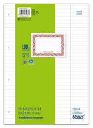 Klasse, grauer hintergrund lineatur 1. Format X Ringbucheinlagen A4 100 Blatt 9 Mm Liniert Mit Korrekturrand Libro