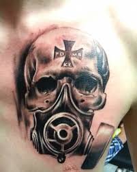Broken gas mask by ramm84 on deviantart. 63 Classic Mask Tattoos On Chest