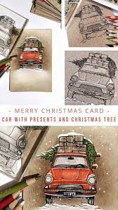 Lesia Zgharda Stamps Merry Christmas Card Pencil Colored Technique Merry Christmas Card Merry Christmas Card Greetings Christmas Cards Handmade