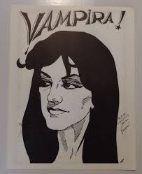 Rick Van Burch Signed Sketch Page Print Vampira