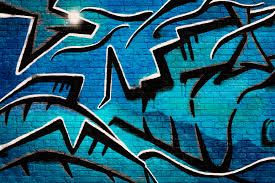 Browse through our amazing collection of photos with objects of an intense and deep blue. Brick Wall Graffiti Blue Affordable Wall Mural Photowall