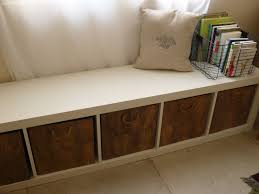 We assembled the ikea hemnes tv unit and wall/bridging shelves in our garage and began painting! Bench Seat With Storage Homifind