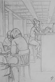 Urban Art Prague Czech Republic Cafe Nona Perspective Sketch Perspective Drawing Lessons Human Sketch