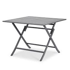 Table pliable de jardin 120 x 70 x 74 cm bois dacacia massif. Table De Jardin Batang En Aluminium Gris Pliante 100 X 100 Cm Castorama