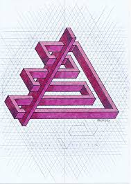 Impossible Isometric Penrose Triangle Mathart Regolo54 Geometry Symmetry Oscareutersvard Escher Handm Geometrische Kunst Bleistiftzeichnung Zeichnen