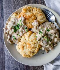 Image result for sausage gravy biscuits