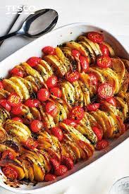 Tomato And Potato Bake Recipe Side Dish Recipes Tesco Real Food Recipe Tomato Side Dishes Recipes Tomato Dishes