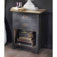 Comodino Grigio In Mango Con 2 Cassetti Chinon Maisons Du Monde Comodini Tappeto In Pelliccia Cassettiere
