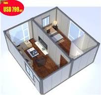 [Hot Item] USA Flat Pack Prefab 2 Bedroom Shipping Container Homes