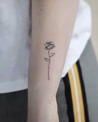 Minimal Rose Tattoo On The Arm Www Otziapp Com Stick Tattoo Stick Poke Tattoo Poke Tattoo